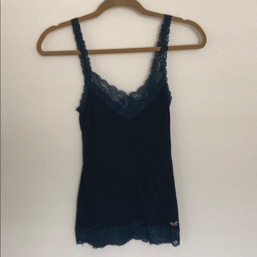 Hollister Navy lace tank top